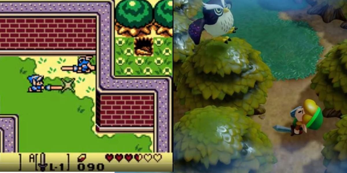 Versión de Game boy y de Switch de The Legend of Zelda: Link's Awakening.