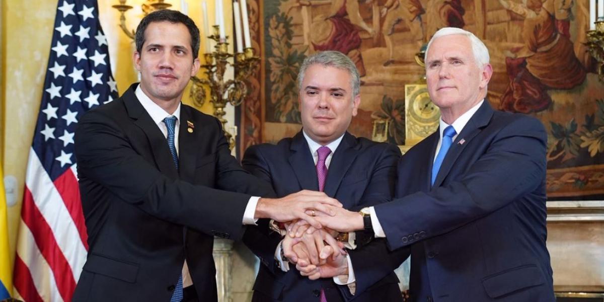 El vicepresidente de Estados Unidos, Mike Pence, se reunió este lunes con el presidente de Colombia, Iván Duque, y el presidente encargado de Venezuela, Juan Guaidó.