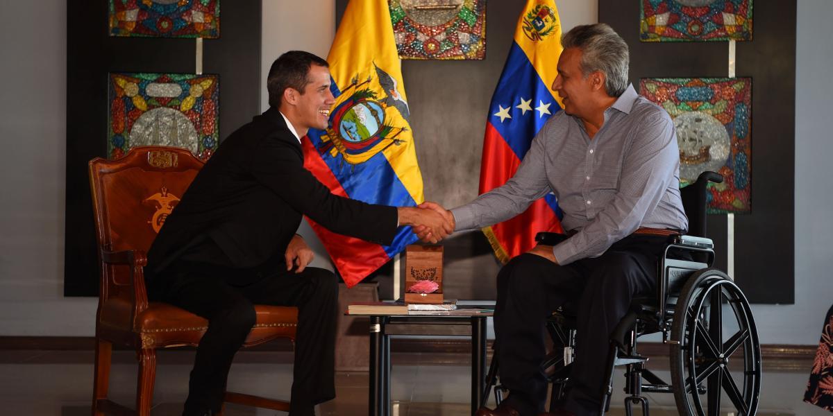 El presidente encargado de Venezuela, Juan Guaidó, se reunió este 2 de marzo en Salinas, Ecuador, con el mandatario de ese país, Lenin Moreno.