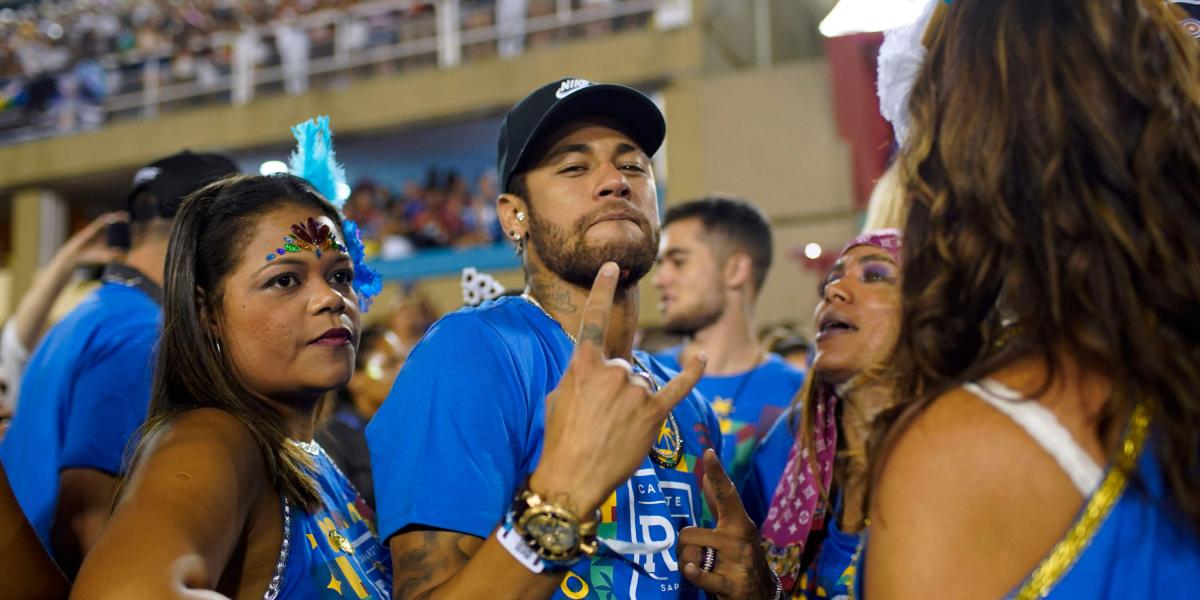 Neymar en el carnaval de Río de Janeiro.