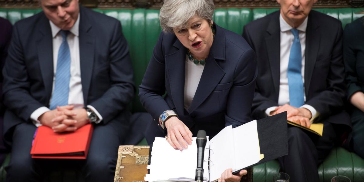 La primera ministra británica, Theresa May, este miércoles en el Parlamento.
