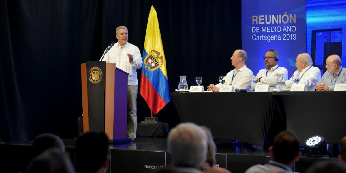 El Presidente habló durante la instalación de la reunión de la SIP, en Cartagena.