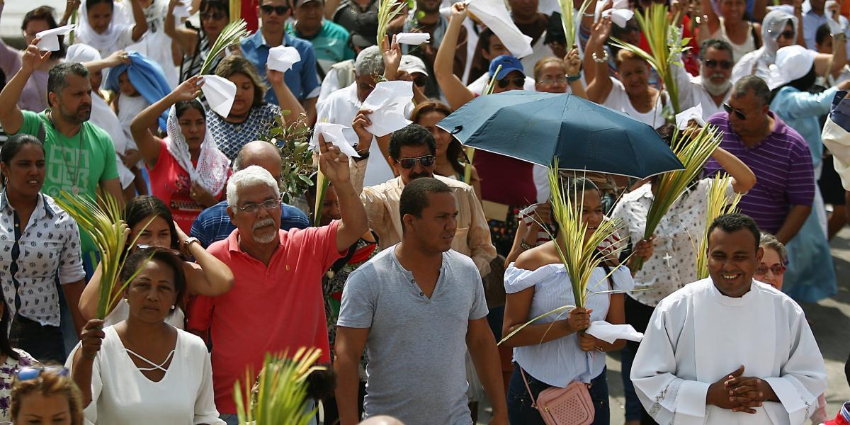 El domingo de ramos en Barranquilla la palma de cera es la más utilizada en la festividad religiosa.