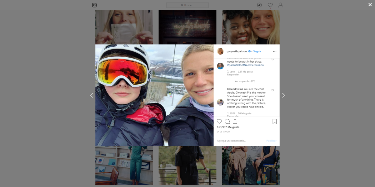 La hija de la actriz de Hollywood reclamó a su madre por la publicación de una fotografía suya en Instagram.
