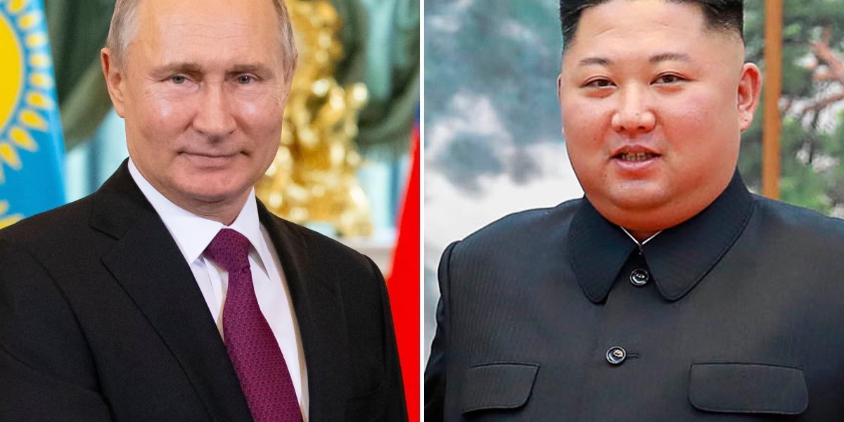 El presidente de Rusia, Vladimir Putin, y el líder de Corea del Norte Kim Jong Un.