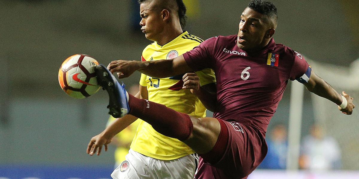 Luis Sandoval marcó el segundo gol de la victoria de Colombia.