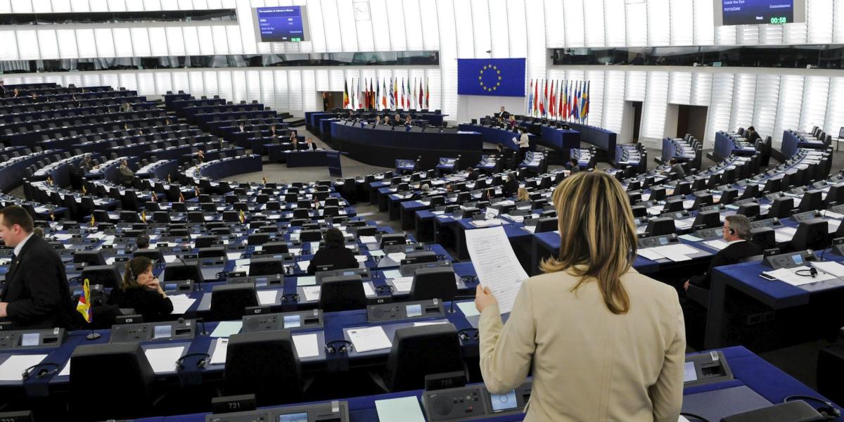 Salón de las sesiones plenarias del Parlamento Europeo.