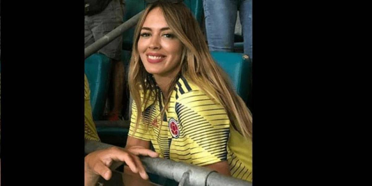 La venezolana fue vista utilizando la camiseta de Colombia.