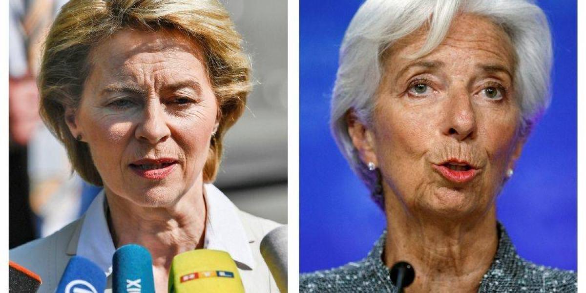 La alemana Ursula von der Leyen (i.) será presidenta de la Comisión Europea; y la francesa Christine Lagarde (d.)  estará al mando del Banco Central Europeo (BCE).