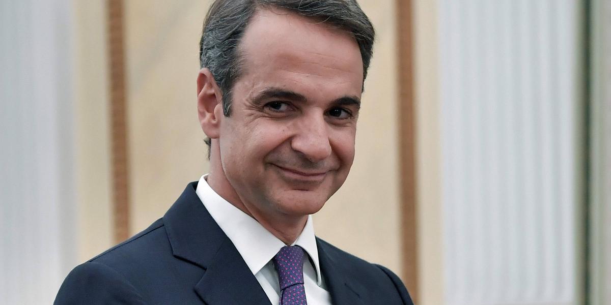 El líder del partido conservador Nueva Democracia y ganador de la elección general griega, Kyriakos Mitsotakis.