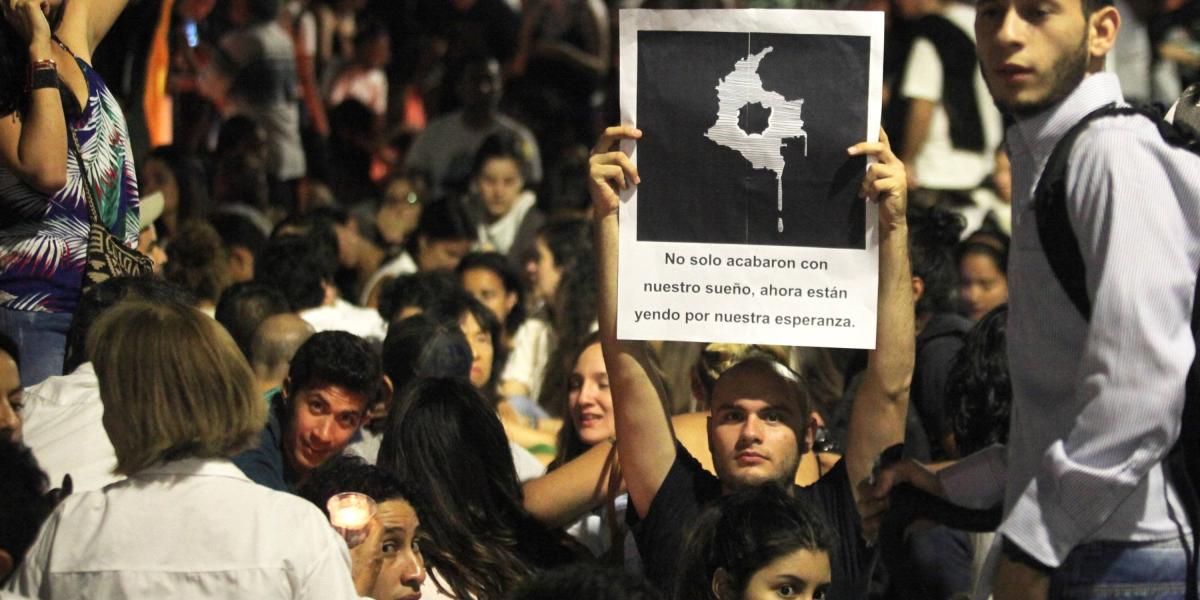 Protesta por el asesinato de líderes en Colombia