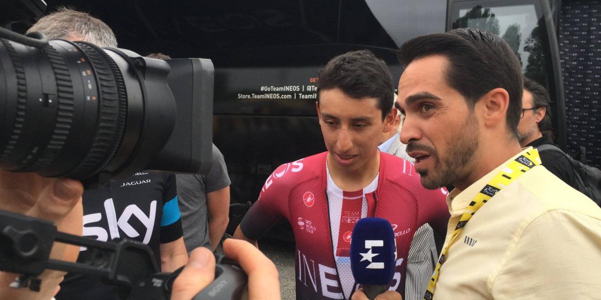 Alberto Contador entrevista a Egan Bernal.