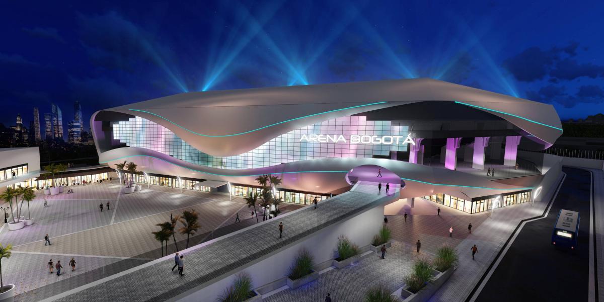 Diseño del Arena Bogotá, aún en construcción. El escenario será el más grande de su tipo en América Latina.