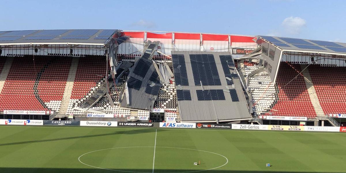Derrumbe en el estadio del AZ Alkmaar.