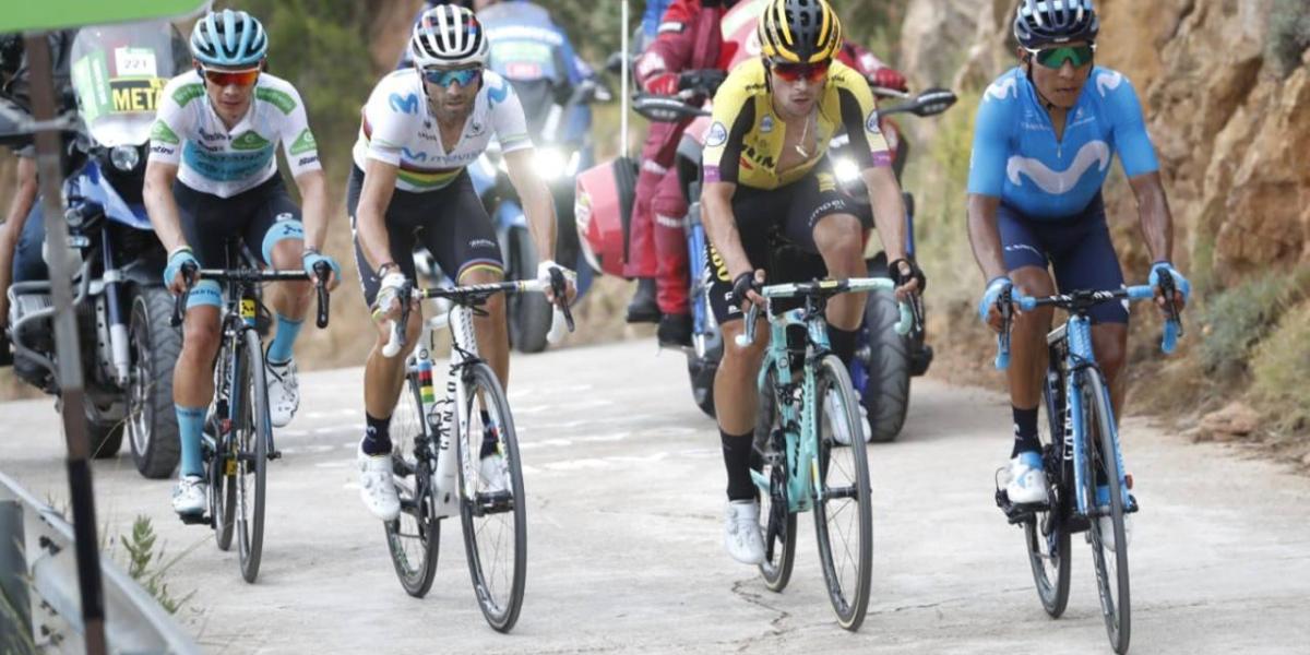 Miguel López (izq.), le sigue Alejando Valverde, luego Primoz Roglic y Nairo Quintana: son los ciclistas que mejores condiciones han mostrado en la Vuelta a España.