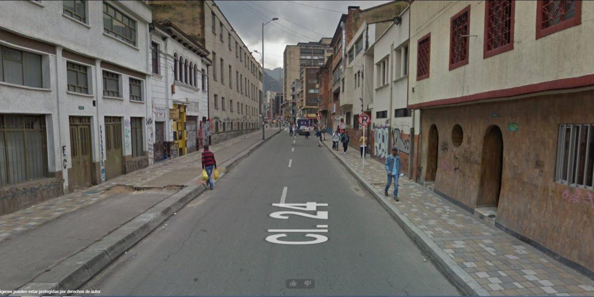 Fotode Google maps del Barrio Santa Fe Bogotá