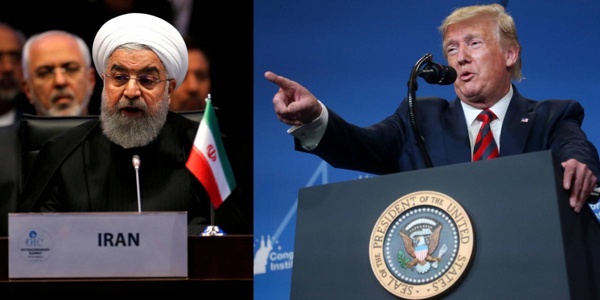 Presidente de Irán, Hasán Rohaní y Donald Trump, presidente de EE. UU.