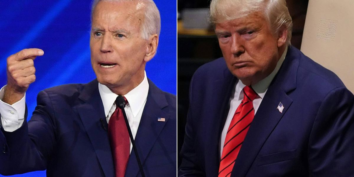 Joe Biden (i.), ex vicepresidente de Estados Unidos y  el mandatario, Donald Trump, envueltos en un escándalo.