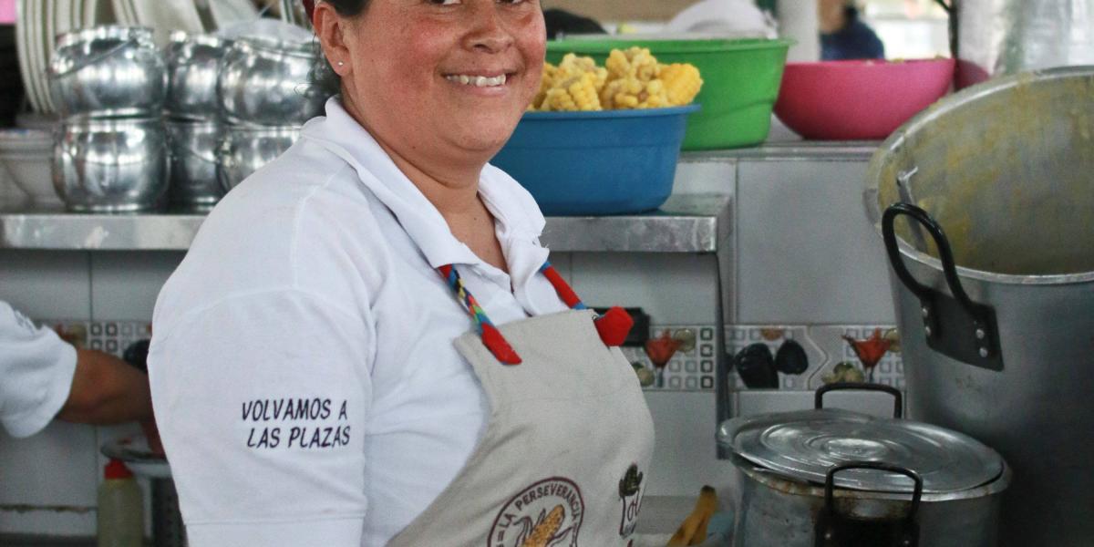 Nubia Sarmiento, bogotana de 42 años, se ganó el premio a mejor ajiaco santafereño en el año 2018.