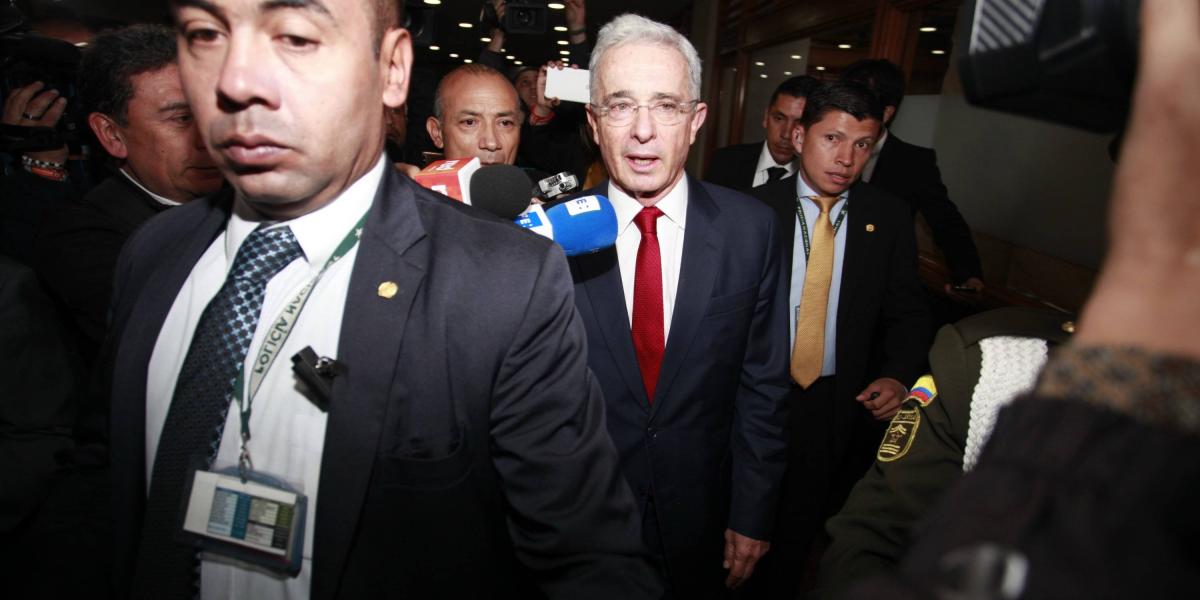 Álvaro Uribe Vélez en la Corte Suprema de Justicia.