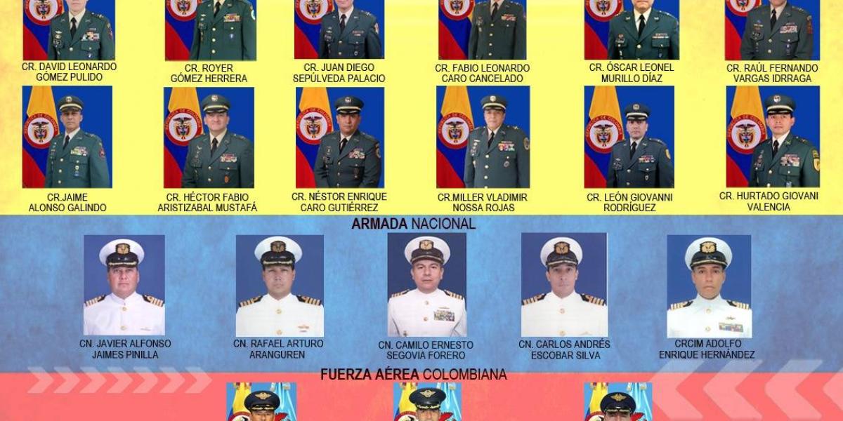 Coroneles llamados a curso de general en la Policía y las Fuerzas Armadas