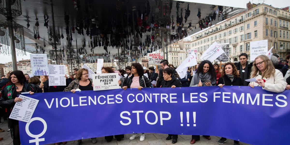 Protesta contra el feminicidio en Francia, donde este año ya van más de 100 mujeres asesinadas.
