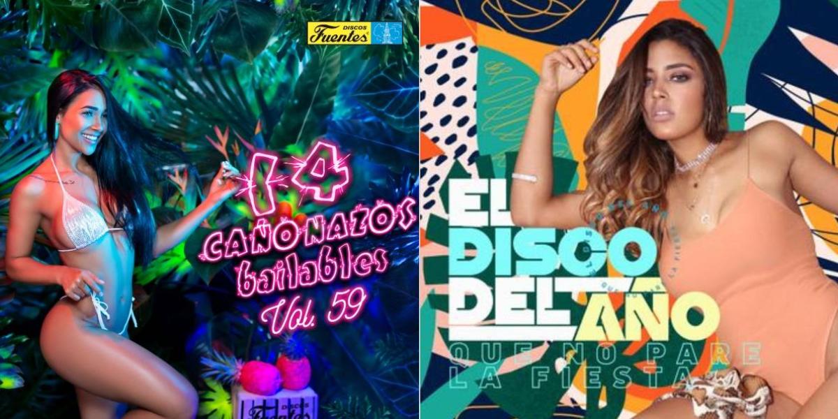 Carátulas de Los 14 cañonazos bailables y el Disco del año en sus ediciones 2019.