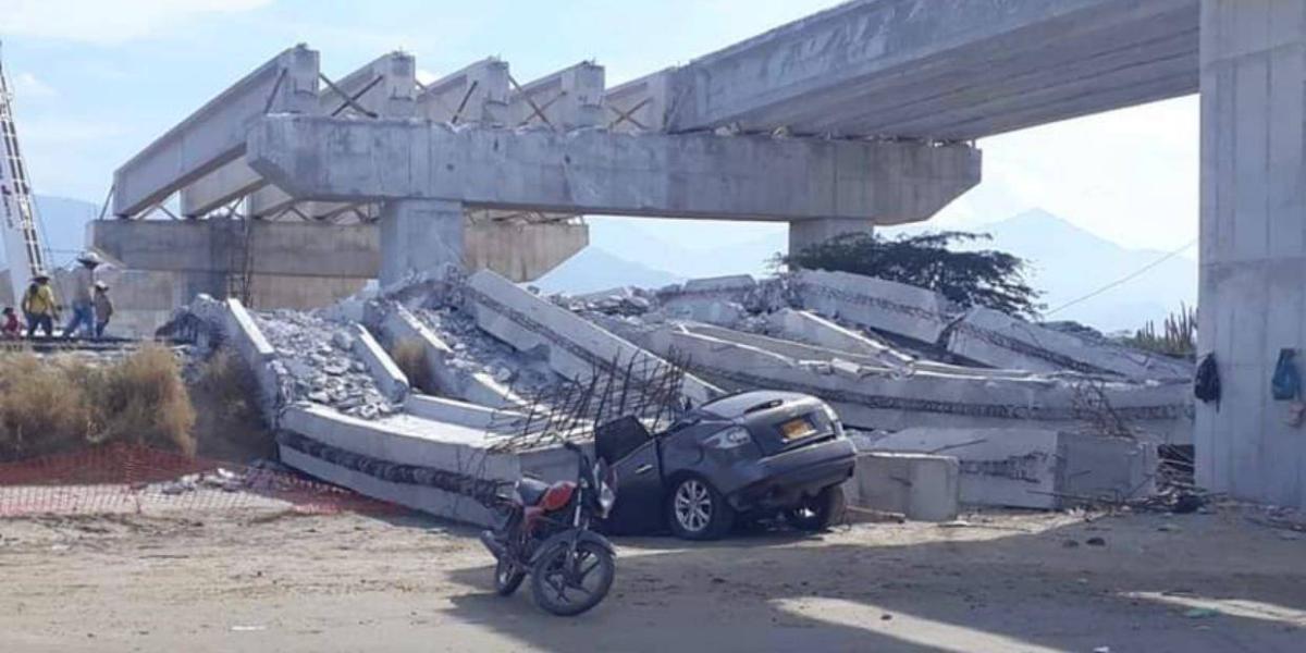 Puente se desplomó en Ciénaga, Magdalena
