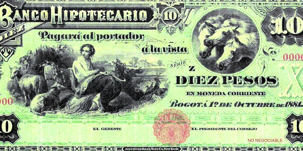 Este billete de 10 pesos, que circuló en 1881, es uno de los que viene esta semana en la colección.