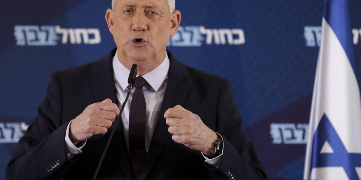 Beny Gantz, líder del partido azul y blanco en Israel, fue encargado por el presidente para la formación de Gobierno.