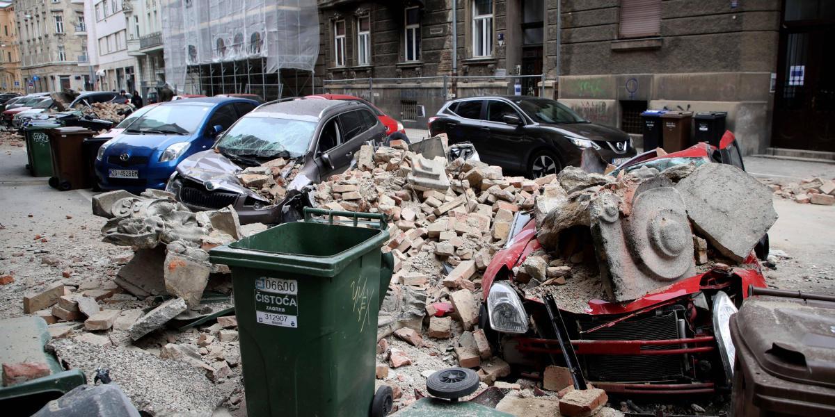Daños ocasionados en Zagreb, capital de Croacia, tras los fuertes sismos de este domingo.
