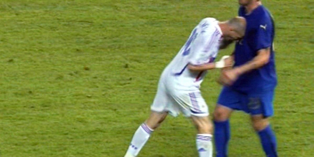Momento del cabezazo de Zinedine Zidane a Marco Materazzi.