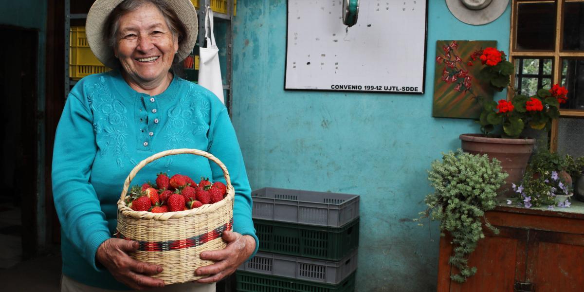 Alicia Espinosa, productora de fresas en la zona rural de Usme.