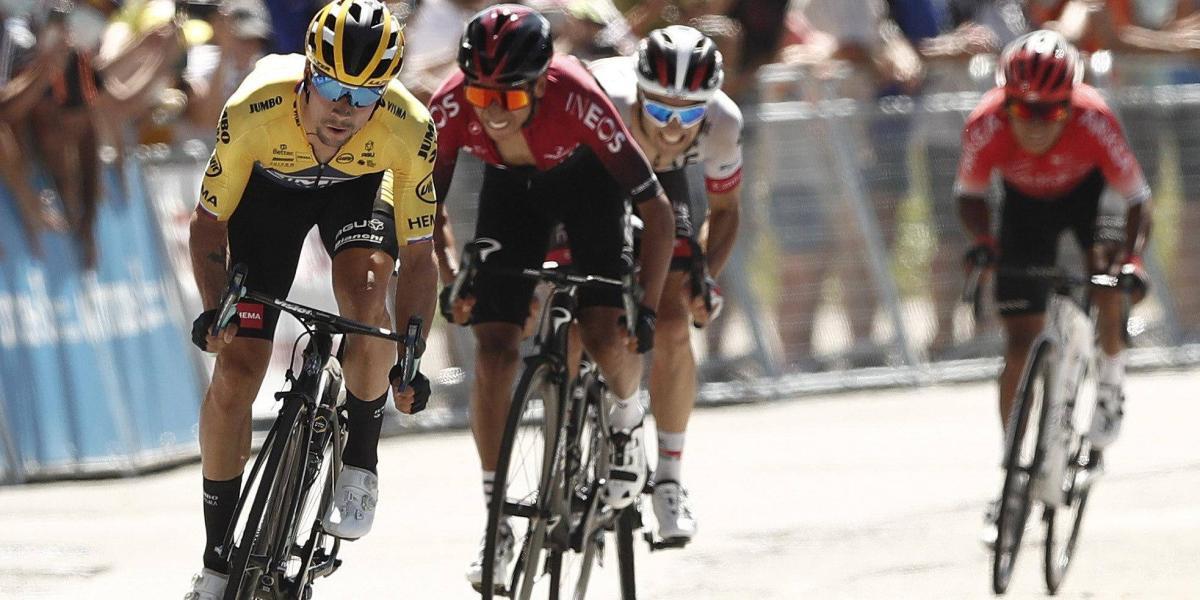 Primoz Roglic y Egan Bernal, la lucha por el liderato en el Tour de L'Ain.