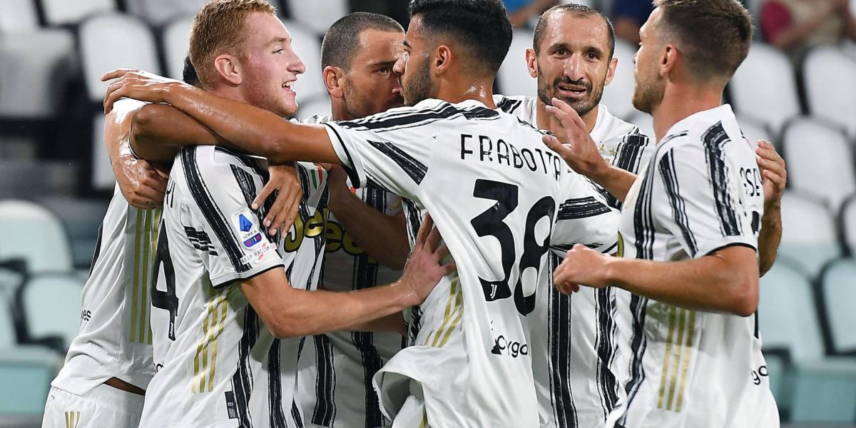 Los jugadores de Juventus celebran uno de los goles.