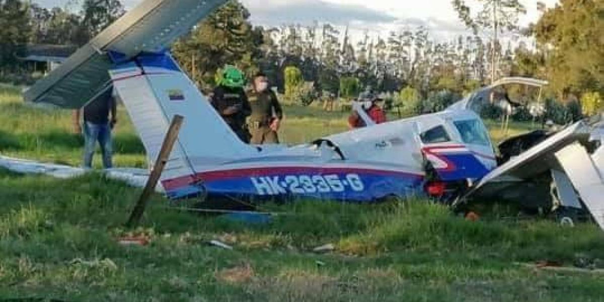 Avioneta accidentada en Ubaté