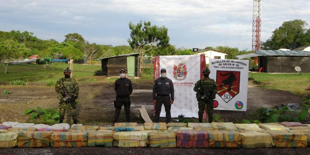 La Fuerza Púbica incautó tres toneladas de marihuana de las disidencias de las Farc.