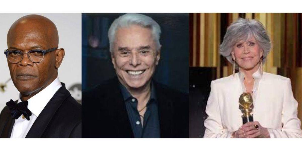 En la imagen celebridades internacionales como Samuel L. Jackson, Enrique Guzmán y Jane Fonda.