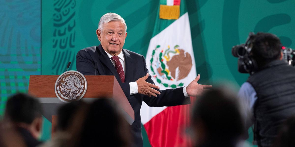 El presidente de México, Andrés Manuel López Obrador, durante su conferencia de prensa matutina en Palacio Nacional de CDMX.