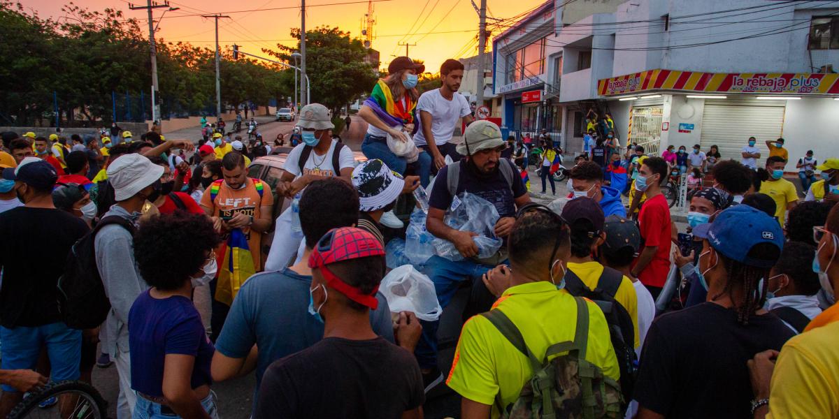 Marcha de las antorchas en Barranquilla. 10 de Mayo de 2021. Centenares de jóvenes asistieron.
