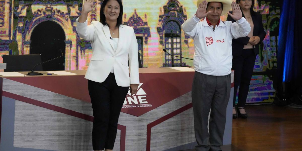Los candidatos presidenciales en las elecciones peruanas, Keiko Fujimori y Pedro Castillo.