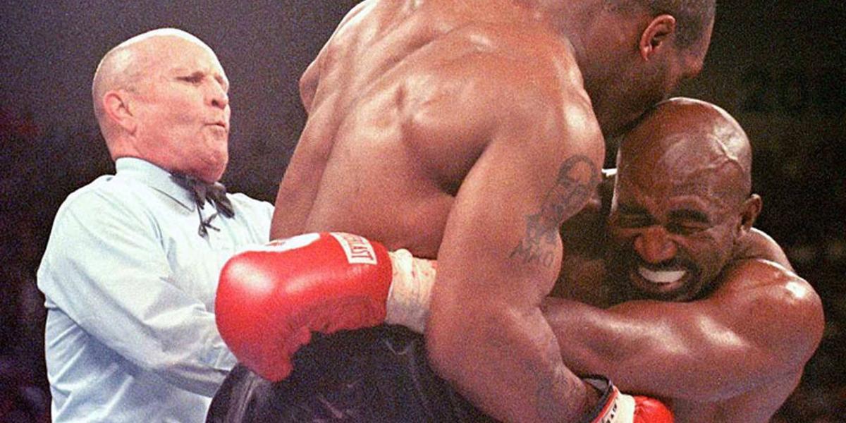 Tyson en la pelea contra Holyfield, en el MGM Grand Garden Arena.