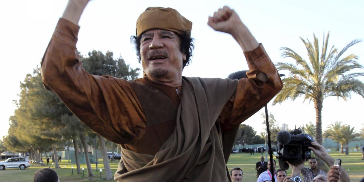Gadafi en abril del 2011, meses antes de su muerte.