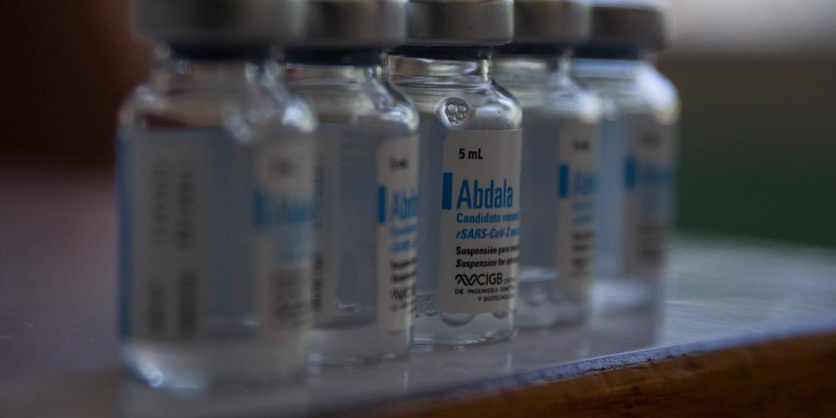 Vista de varias dosis de la vacuna cubana en pruebas Abdala, aplicada en Venezuela y Cuba.