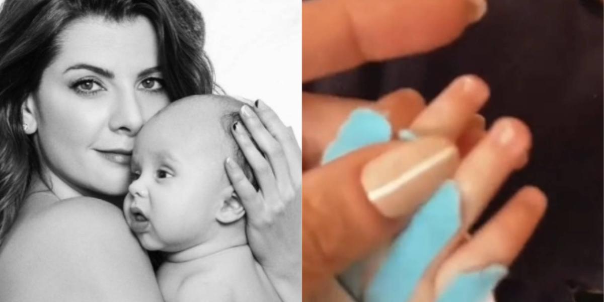 Carolina Cruz explica por qué su bebé utiliza cintas pegadas a los brazos