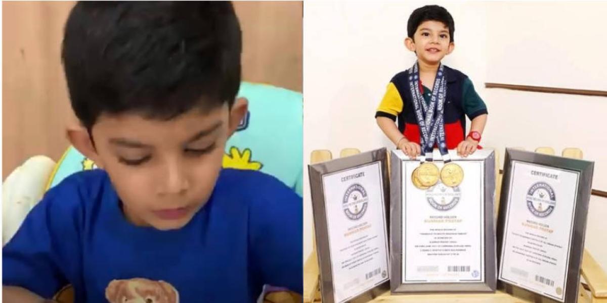 El pequeño, de tres años, rompió un récord mundial de lectura infantil.