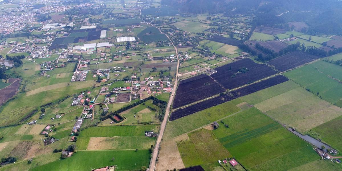 Vista aérea de Tabio y Tenjo, municipios que podrían optar por ser parte de la Región Metropolitana.