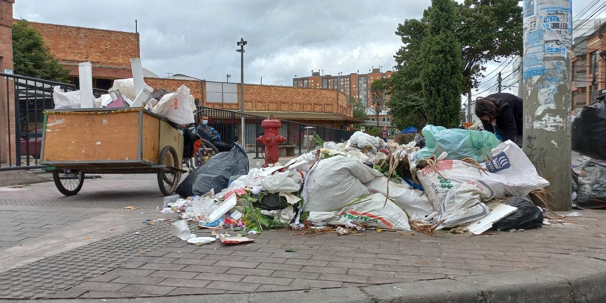 Puntos críticos de arrojo de basura en Bogotá en 2021.