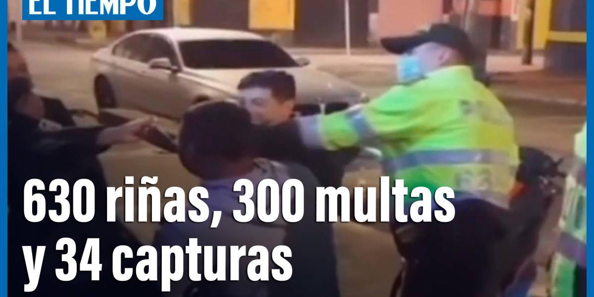 640 riñas, 300 multas y 34 capturas, en nuevo horario de rumbas en Bogotá.