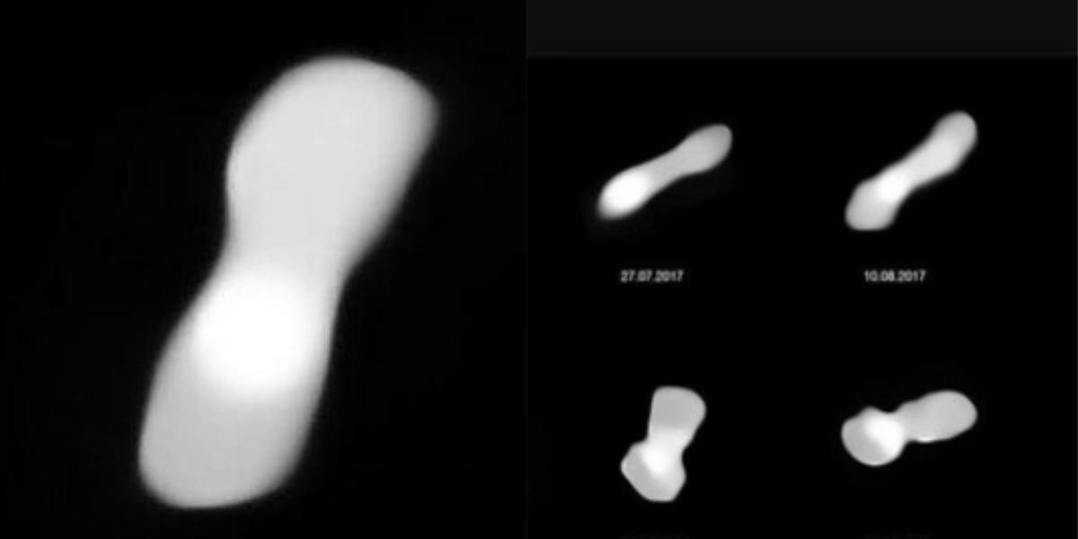 El asteroide recibe el podo de 'hueso de perro' por su peculiar forma.